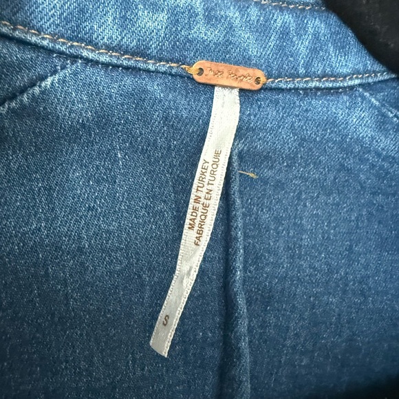 Free People Denim Dynomite Mini Dress Medium Wash Small - Picture 3 of 7